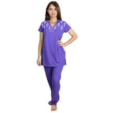 INSLL117 Printed Pyajama Set- Purple