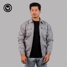 Wraon Grey Premium Cotton Twill Bomber Jacket For Men