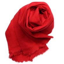 Red Solid Cashmere Shawl For Women