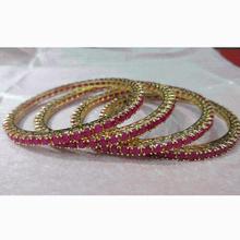 Pink Stone Studded Bangles- size 2.8