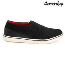 Cornershop Black Mesh Casual Slip On Shoes For Men - (Cskf-8018Bk)