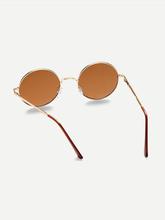 Gold Frame Brown Round Lens Sunglasses