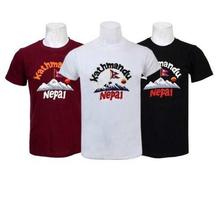 Pack Of 3 Embroidered 100% Cotton T-Shirt For Men-Maroon/White/Black