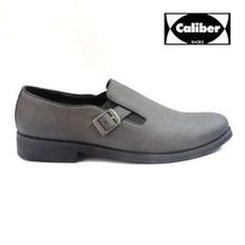 Caliber Shoes Grey Buckle Lock Slip On Formal  Shoes For Men- ( 522 O)