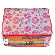 Kuber Industries 3 Piece Non Woven Saree Cover Set, Pink