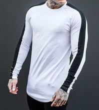 NepTrends Edition White Striped Long-Length Streetwear T-Shirt For Men