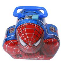 Red/Blue Spiderman Shaped Piggy Bank With Lock For Kids