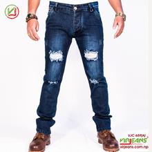 Virjeans Slim-Fit Grunge Jeans/Denim  Pant (VJC 659) stretchable Dark Blue