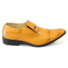 Shikhar Shoes Chrome Yellow Cap-Toe Slip-On Shoes For Men - 2921