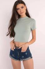 Light Grey Crop T-Shirt For Women