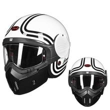 Beon B-706 Fiberglass Helmet with Mask- White with Curve Designed