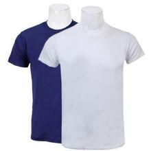 Pack Of Two Solid T-Shirt For Men-(Navy/White)