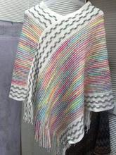 Multicolor Shimmery Side Lace Poncho