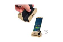 PTron Cradle Docking Station Charger Stand Adapter With Micro USB For All Android Phones (Gold)