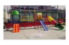 OutDoor Play Station With Double and Single Slide, Swing, Sprial, Climbing, Spiral and Tunnel - 36 Ft