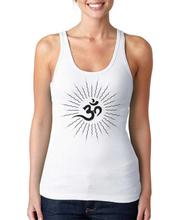 White 'Om' Printed Tank Top For Women