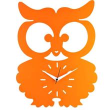 Orange Owl Design Decorative Analog Wall Clock