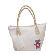 Teddy Bear Printed Hand Bag For Women