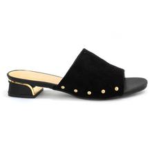 DMK Black Studded Slides For Women - 64484