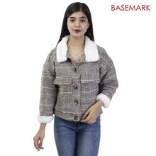 BASEMARK Checkered Faux Fur Design Jacket For Women (014-235)