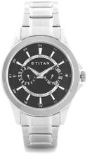 Titan 9323SM02 Octane Black Dial Analog Watch For Men - Silver