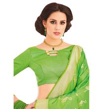 Stylee Lifestyle Green Banarsi Silk Jacqaurd Saree (1403)