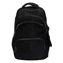 Black Solid Multiple Pocket Laptop Backpack - Unisex