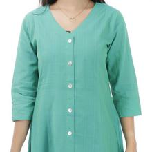 Green Long Kurti With 'A' cut