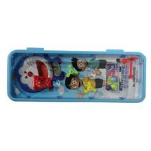 Blue Pencil Box with Lock System and Mini-Game For Kids