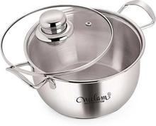 Stainless Steel Induction Base Conical Sauce Pot 1.5  liter With Glass Lid