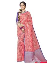 Stylee Lifestyle Coral Banarasi Jacquard Saree -1938