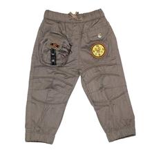 Black Cat Beige Clock Embroidered Pants For Baby Boys - BCKG1741