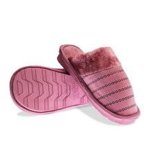 Winter Fur Chain lined Slippers Light Pink