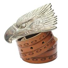 Tawny Brown Falcon Design Belt For Men