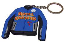 Royal Enfield Jacket Design Double Side KeyChain Blue