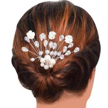 Girl Head Chain Hair Band  Fashion Women Pearl Flower Barrette Hairpin Hair Clip Headband