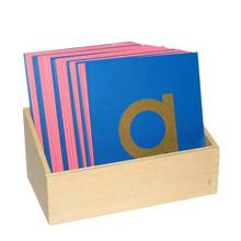 Pink/Blue Sandpaper Small Alphabet Flash Cards For Kids