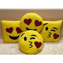 Heart Eyes and Pout Soft Emoji Cushion Set of 4