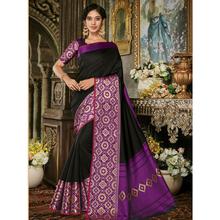 Stylee Lifestyle Black Art Silk Jacquard Saree (1700)