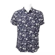 Blue/White Cotton Floral Printed Shirt For Men