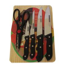 Black/Brown Knives Set With Chopping Board