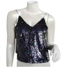 Black Sleeveless Sequin Top For Women