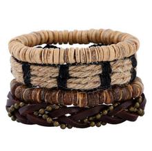 Vintage Punk Wave Multilayer Leather Bracelet Men Fashion