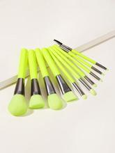 Neon Green Makeup Brush 10pcs (Free Foundation)