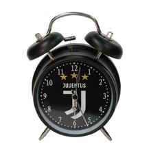 Black Juventus FC Traditional Top Bell Bedside Quartz Alarm Clock