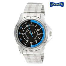 Sonata 77001SM01 Silver-Grey Dial Analog Watch For Men