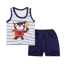 Summer Children's Wear Cotton Kids Vest Suit Boys Girls