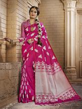 Stylee Lifestyle Magenta  Banarasi Silk Jacquard Saree -1495