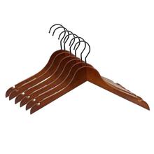 Brown Wood Coat Hanger Set- 6 Pcs