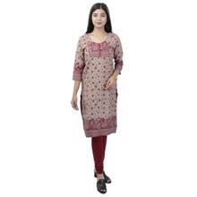 Red/Beige Floral Printed Woolen Vela Kurti And Leggings Set For Women